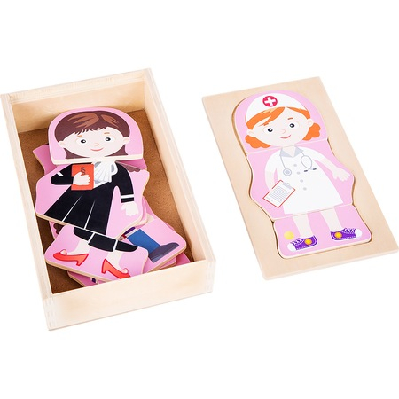 Puzzle din lemn, Meserii fete, Legler, 12 piese [2]