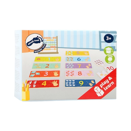 Joc puzzle "Cifre si Numere", Small Foot, Lemn, Multicolor, 30 piese [2]