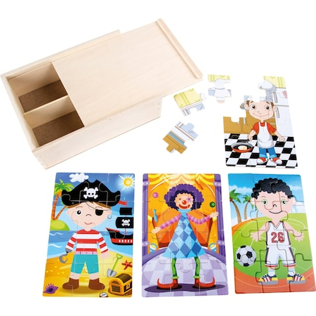 Cutie de puzzle 4 in 1, meserii pentru baieti, Legler, 48 de piese [1]