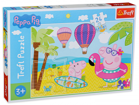 Puzzle Trefl, 24 piese maxi - Vacanta purcelusei Peppa [0]