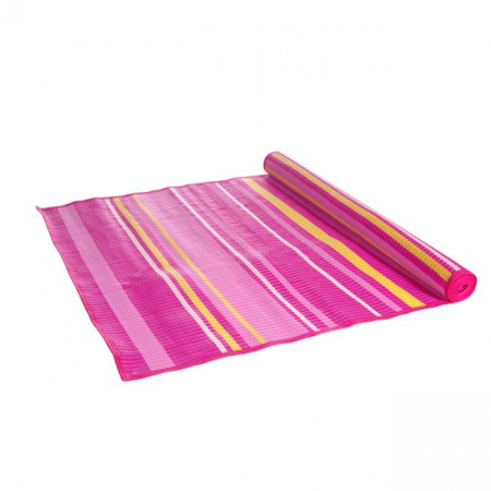 Rogojina pentru plaja cu dungi roz galbene si albe, 180x72 cm [0]