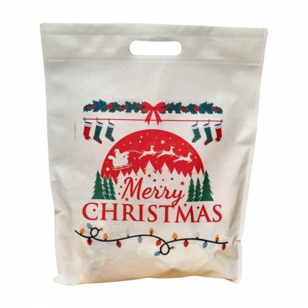 Sacose personalizate - Sacosa textil, Merry Christmas, 43x34 cm