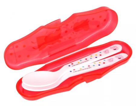 Set 2 lingurite plastic si cutie depozitare, Travel, Peppa [1]