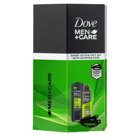 Set 3 Piese Dove Men +Care, 1 x Gel Dus 250 ml, 1 x Spray Antiperspirant 150 ml, 1 x Coarda Pentru Sarit [1]