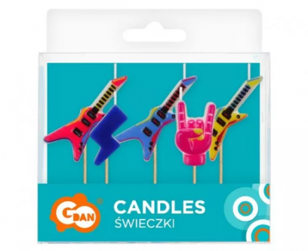 Set 5 lumanari pentru tort, Rock, multicolor [1]