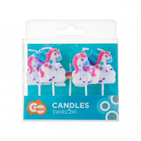 Set 5 lumanari pentru tort, Unicorn, multicolor [1]