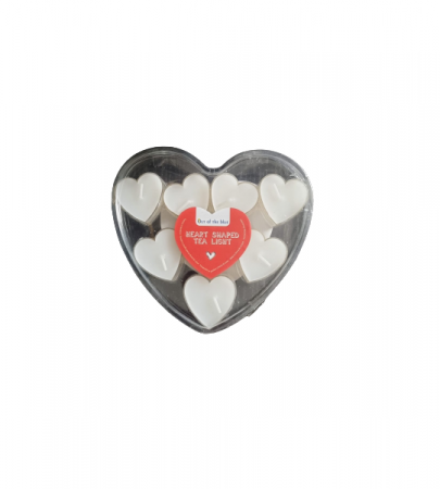 Cadouri Altfel - Set 8 lumanari albe, Heart Tea Light