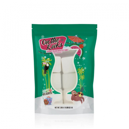 Spuma si saruri de baie - Set bombe efervescente pentru baie Coconut, On the rocks Happy Hooladays, 6 x 25 g