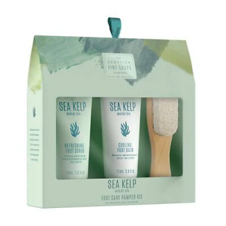 Set cadou Sea Kelp, 75 ml Exfoliant pentru talpi + 75 ml Balsam racoritor + Piatra pentru exfoliere cu maner de lemn [0]