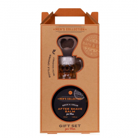 After Shave - Set de ingrijire barbati, in cutie kraft, after shave balsam 60 ml si deschizator sticle