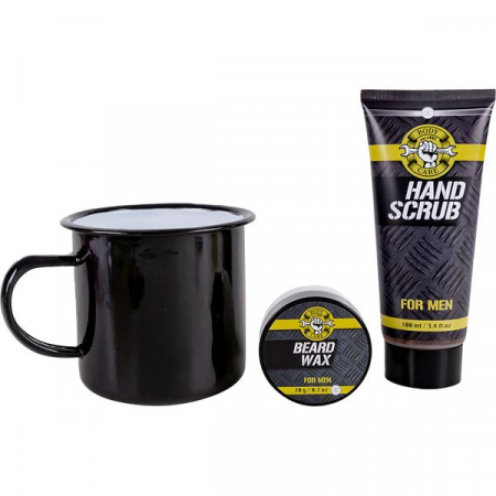 Set de ingrijire barbati, scrub pentru maini 100 ml, ceara barba 20 ml, cana metalica [1]