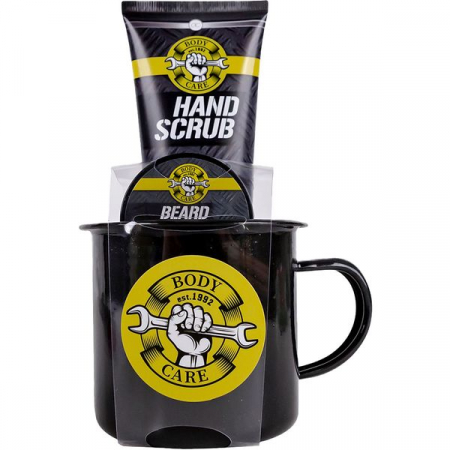 Set de ingrijire barbati, scrub pentru maini 100 ml, ceara barba 20 ml, cana metalica [0]