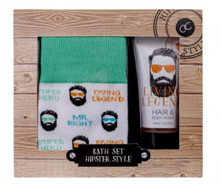 Set de ingrijire bath&body, gel de dus 2 in 1, 60 ml, si 1 pereche sosete, Hypster Style [0]