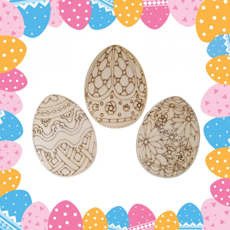 Set de pictat 3 figurine din lemn - oua de Paste, 10x7 cm, 3 ani+ [1]