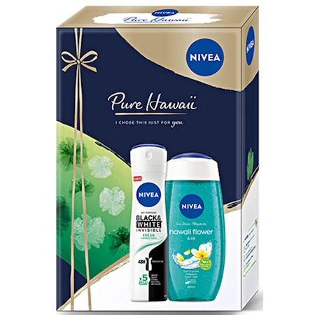 Set cadou Nivea Pure Hawaii: Gel de dus, 250 ml + Deodorant spray Invisible Fresh Black&White, 150 ml [0]