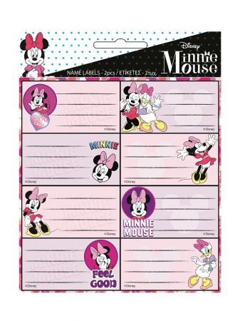Lumea copiilor - Set etichete scolare Minnie roz,16 bucati