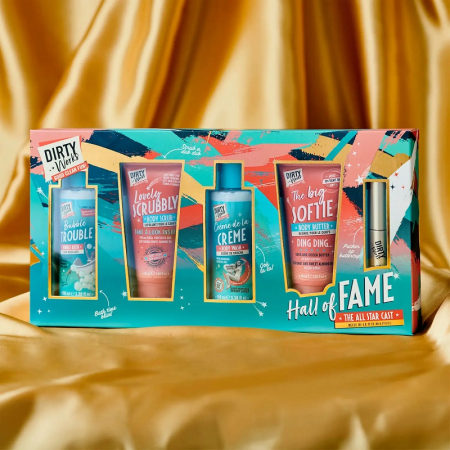 Set Hall of Fame , Dirty Works, 50 ml, Gel de dus 100 ml, Spumant 100 ml, Gel de dus exfoliant 100 ml, Balsam de buze 10 ml [1]