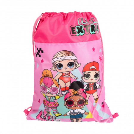 Set LOL Surprise, 4 piese, ghiozdan gradinita, borseta, sac sport si portofel, roz [5]