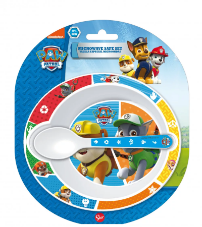 Lumea copiilor - Set mic dejun 2 piese, bol si lingura, Paw Patrol