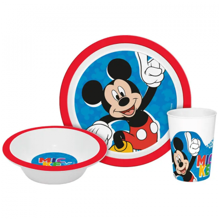 Lumea copiilor - Set mic dejun 3 piese Mikey Mouse