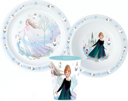 Lumea copiilor - Set mic dejun 3 piese Frozen Winter, microunde