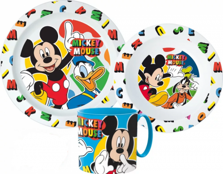 Lumea copiilor - Set mic dejun 3 piese Mickey and friends, microunde
