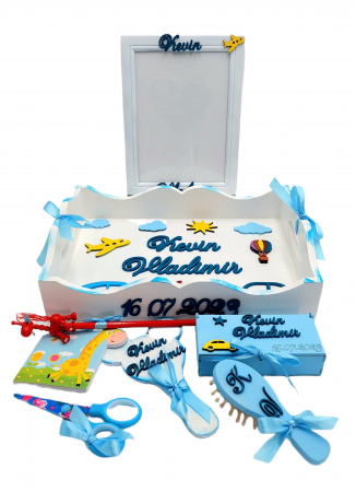 Set prima aniversare baiat – masinute aplicate, 9 piese [0]