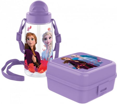Set Sticla plastic Frozen 500 ml si cutie sandvis [0]