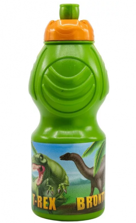 Lumea copiilor - Sticla plastic Dinozaur T-Rex, 400 ml, verde