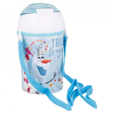 Sticla plastic, Frozen II, cu pai si capac, 450 ml [0]