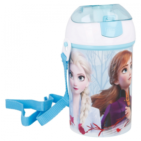 Sticla plastic, Frozen II, cu pai si capac, 450 ml [1]