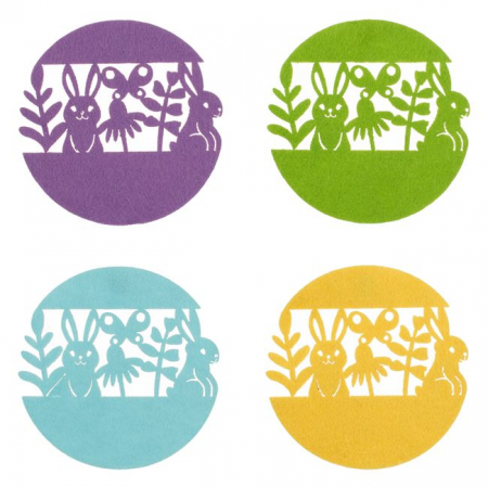 Suport bauturi Paste, 4 culori, fetru [2]