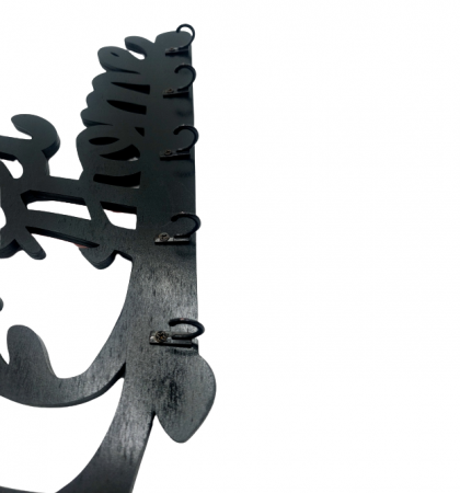 Suport pentru chei, Home Sweet Home, 51x27 cm, negru, placaj de plop [2]