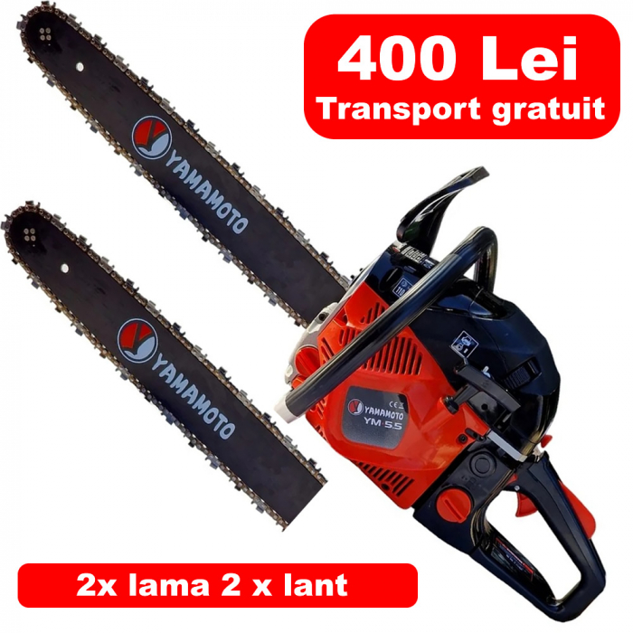 Drujba pe benzina YAMAMOTO YM 5.5, 10000 Rpm, 4.1 kw- 5.5 Cp, 2 LAME, 2 LANTURI [1]