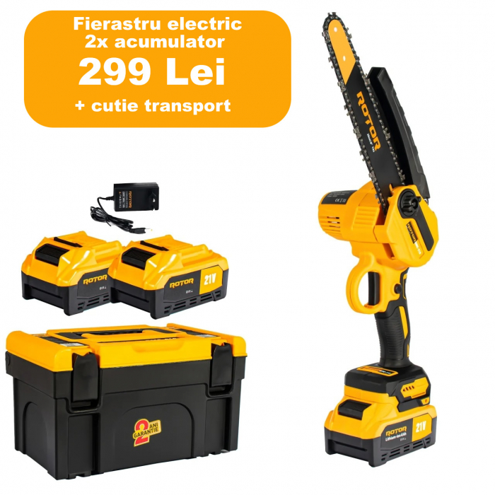 Mini drujba cu acumulator ROTOR RMC218, 2 acumulatori 21 V 4.0 Ah [1]