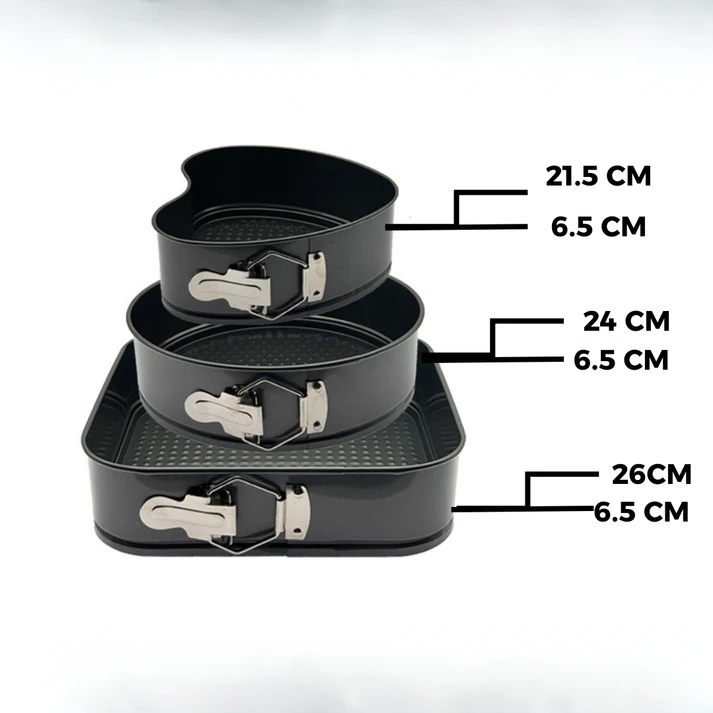 Set 3 Tavi pentru Prajituri  din metal diverse forme , material anti-aderent [2]