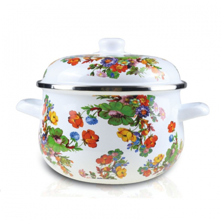 Bucatarie - Cratita emailata cu capac , 24 cm , 4.9 l , inductie / aragaz