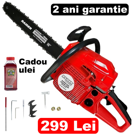 Gradina - Drujba cu motor pe benzina, 3.2 CP, 40 cm, 52 cm3 Raider RD-GCS34