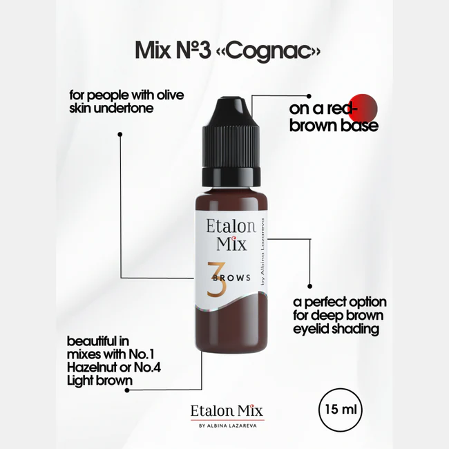 Pigment pentru tatuaj și machiaj permanent al sprâncenelor №3 Cognac - Etalon Mix [2]
