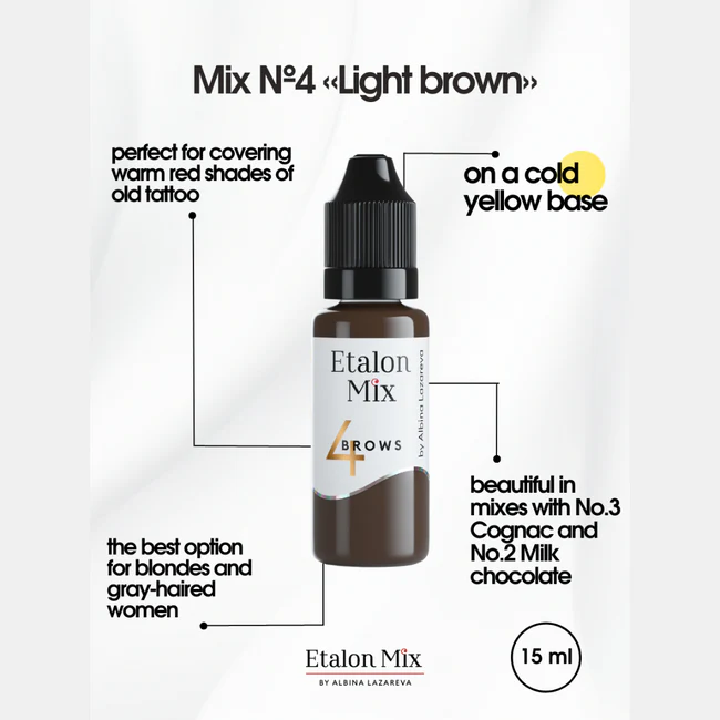 Pigment Etalon Mix N4 Light Brown – Maro Deschis pentru Sprâncene [2]