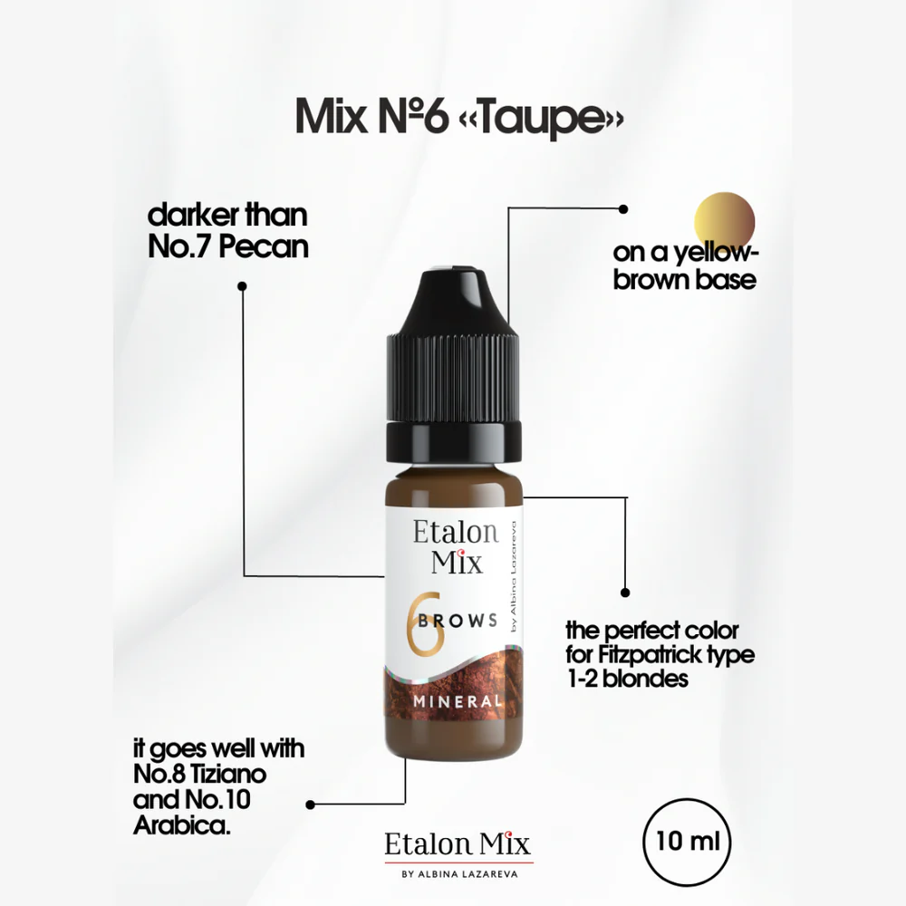Pigment pentru tatuaj și machiaj permanent al sprâncenelor №6 Taupe Inorganic - Etalon Mix [2]