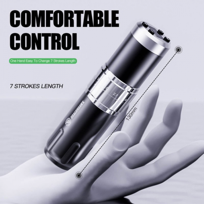 Wireless Tattoo Pen Machine cu Stroke Ajustabil | Fold 3 [2]