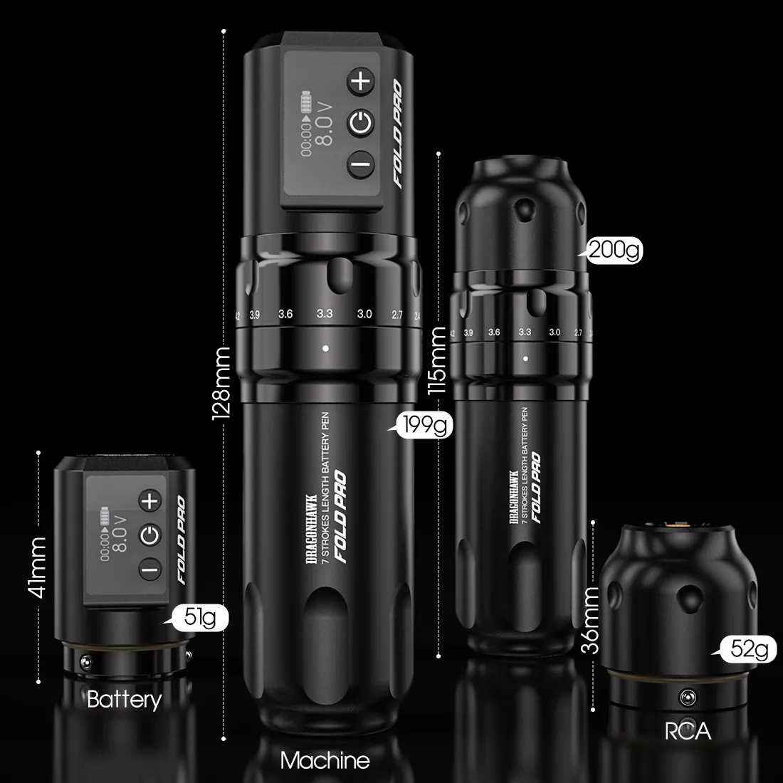 Aparat Tatuat Wireless 7 lungimi de cursa| Fold Pro - MAST [3]