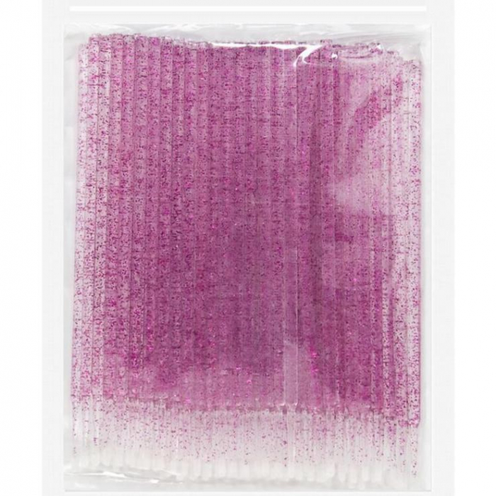 Aplicator micro brush, sclipici roz, set de 100 buc [2]