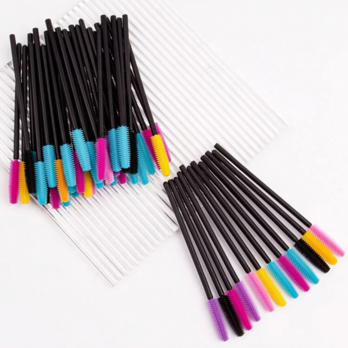 Perii din silicon pentru gene/sprâncene, multicolor, set de 50 buc [2]