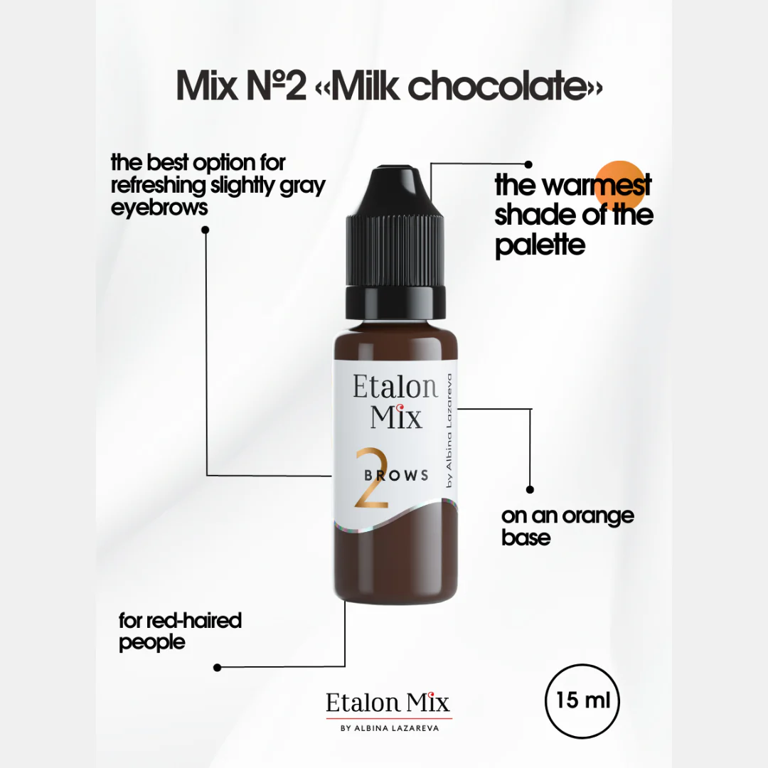 Pigment pentru tatuaj și machiaj permanent al sprâncenelor Pigment №2 Milk Chocolate - Etalon Mix [2]