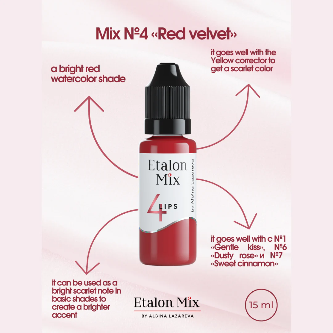 Pigment pentru machiaj permanent №4 Red Velvet - Etalon Mix [2]