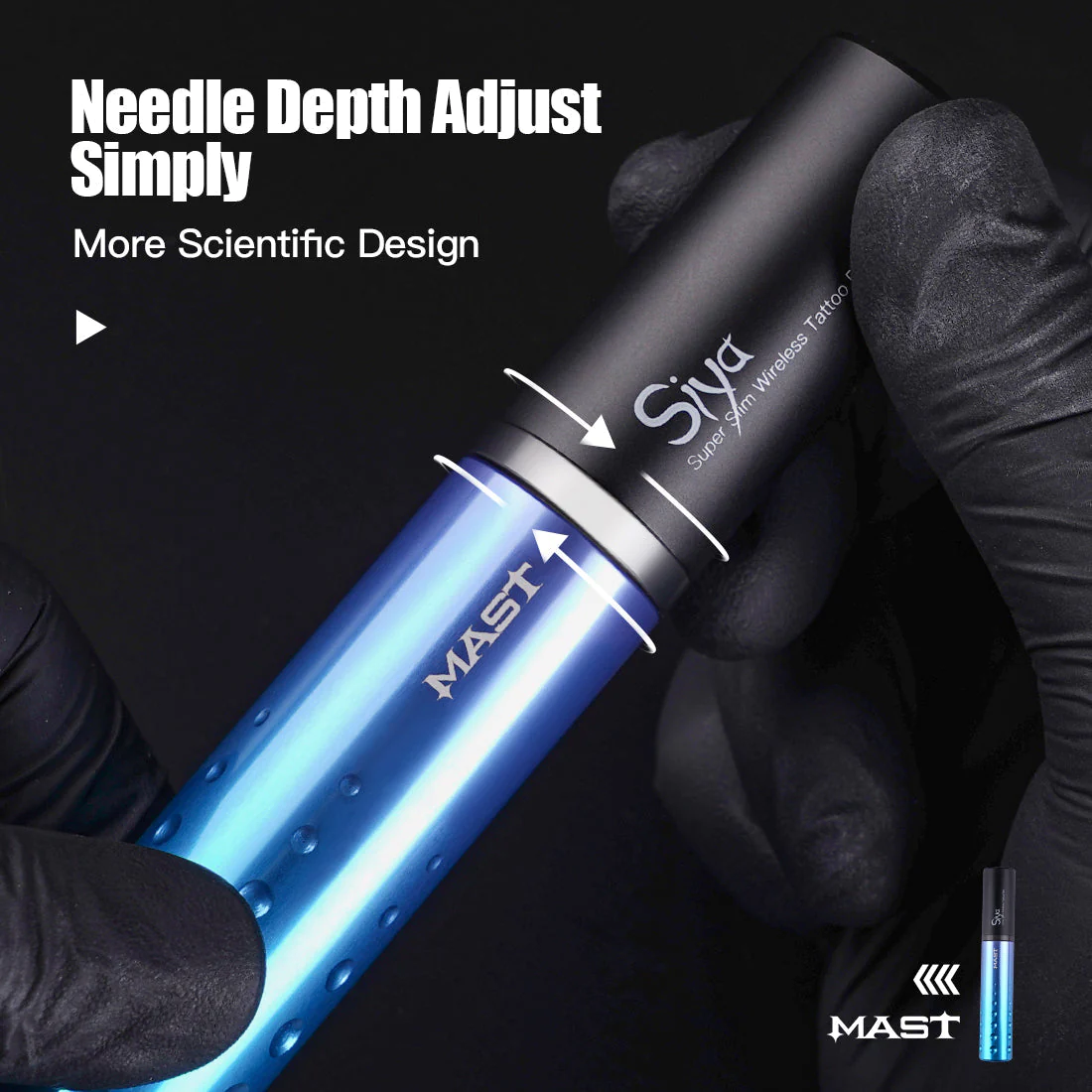 Aparat de tatuaj Wireless Tattoo Machine | Siya - Blue - MAST [2]