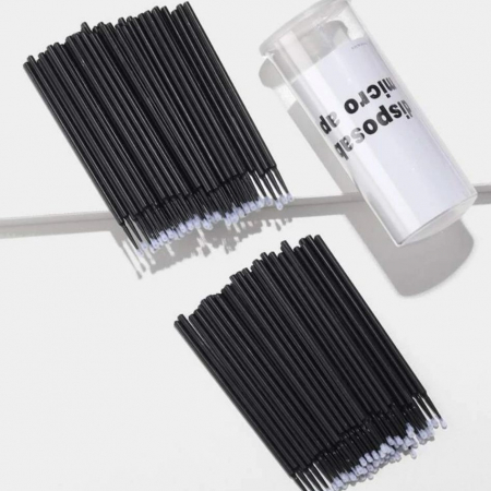 Aplicatoare de unică folosință - Aplicator micro brush, negru, set de 100 buc