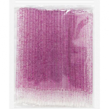 Aplicator micro brush, sclipici roz, set de 100 buc [1]